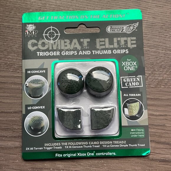 NEW! Combat Elite Green Camo Trigger & Thumb Grips For Xbox One Controllers - Picture 1 of 2